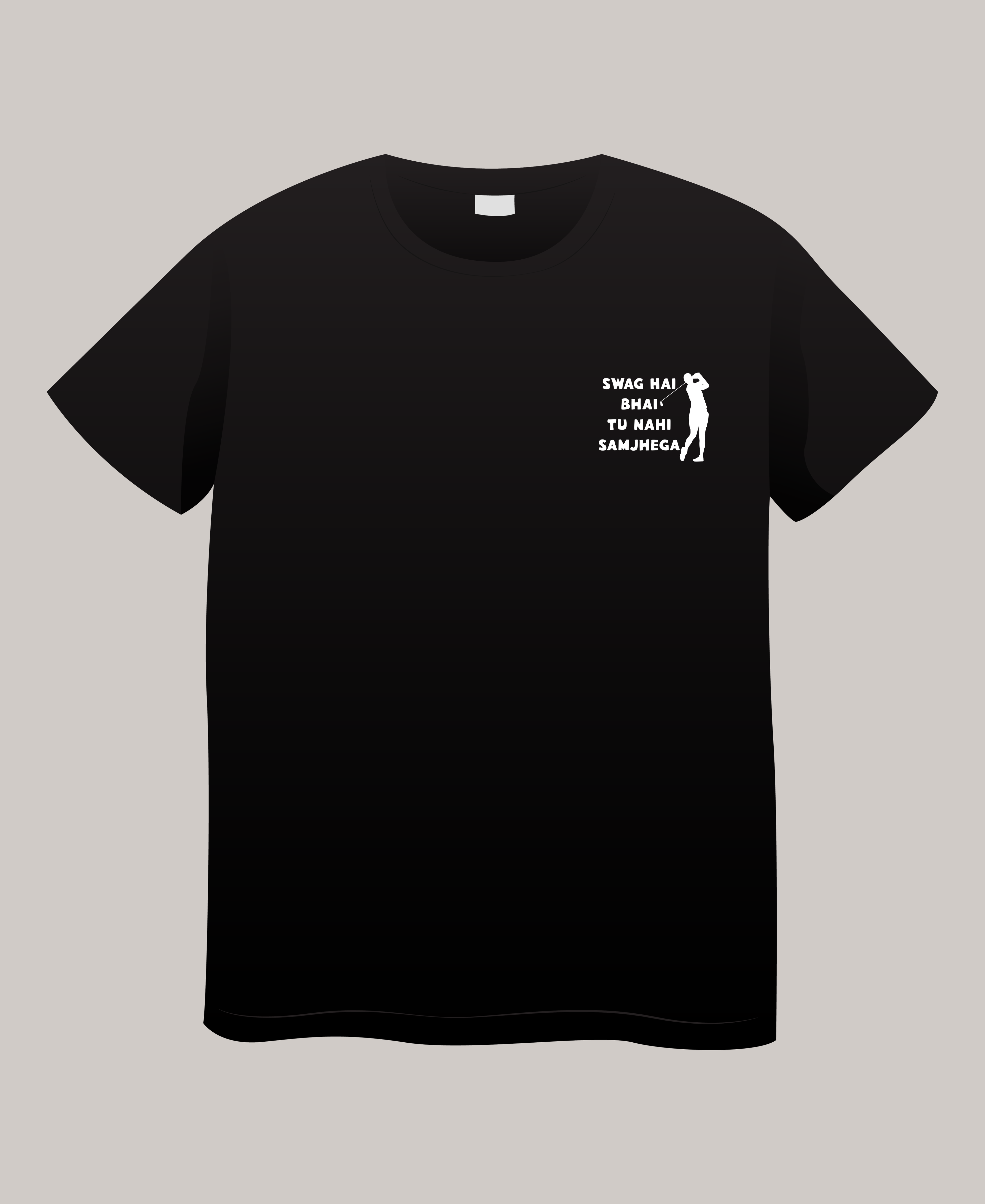 The Swag Code | Unisex stretch T-shirt | Gives you structured look | Black