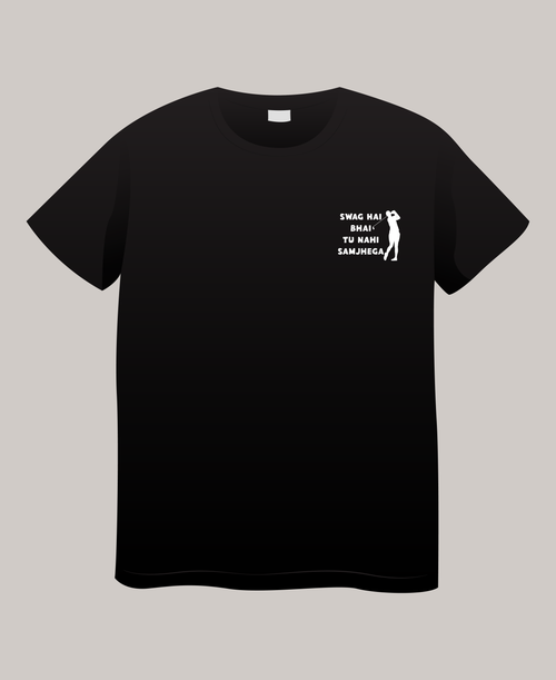 The Swag Code | Unisex stretch T-shirt | Gives you structured look | Black