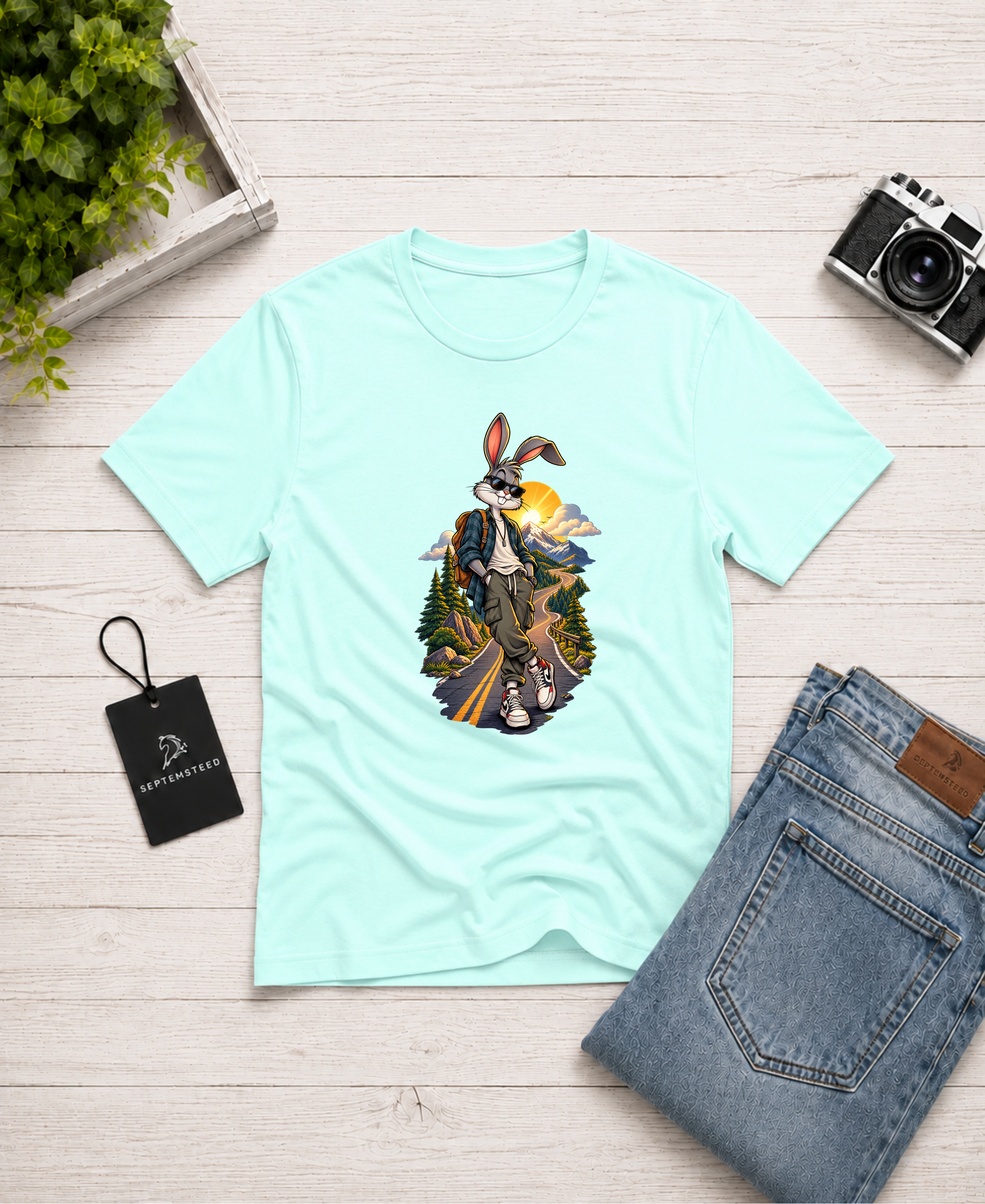 Bunny On The Move | Road Trip | Wild Spirit | Free Soul | Unisex t-shirt